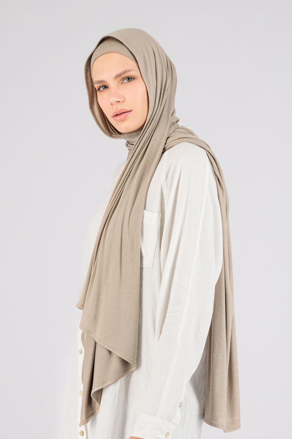 Matching Jersey Hijab Set - Sand
